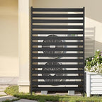 VEVOR Metal Privacy Screen, 38" W x 60" H Freestanding Modern Privacy Fence, Garden Divider Panel with Extended Ground Stakes & Panel Height Adjustable, Freestanding Outdoor Divider for Garden, Indoor