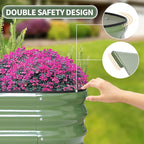 1MORE Galvanized Raised Garden Bed- Planter Garden Boxes Outdoor, Raised Beds for Gardening,8x2x1ft Metal Garden Bed Kit for Vegetables Flower, Planter Raised Beds with Tools.Green