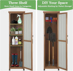 62" H Outdoor Corner Storage Cabinet with Lockable Doors, Outdoor Indoor Small Storage Cabinet with Metal Top, 3 Adjustable Shelves for Patio, Porch, Entryway or Small Spaces