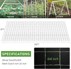 Trellis Netting, CANAGROW Heavy-Duty Garden Plant Trellis Netting for Climbing Plants, Outdoor Indoor Grow Net for Beans Tomatoes Peas Pumpkin Flowers, 𝟔 𝐱 𝟑𝟎𝐟𝐭, 𝐏𝐚𝐜𝐤 of 4