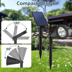 T-SUNUS Christmas Solar Powered LED Spot Light White 6000K, Separated Panel with 9.8ft Cable IP65 Waterproof Spotlights Outdoor Landscape Garden Lights for Flag Patio Yard Driveway Halloween 2 Pack