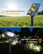 CORESLUX Solar Spot Lights Outdoor Waterproof IP68, 3-in-1 LED Cool Light Solar Landscape Lights, 2 Light Modes Landscape Path Lights for Outside Garden Yard Pond Pathway