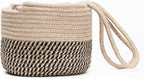Hanging Planter Basket Jute Rope Woven Plant Hangers Indoor Hanging Plant Holder Up to 7" Pot Macrame Modern Storage Organizer Home Decor (Jute)