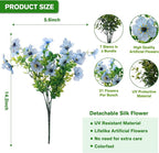 Artificial Flowers for Outdoor Indoor,Silk Flowers No Fade Fake Plastic Flowers Faux Plants for Outdoors Outside Front Porch Hanging Planter Window Box Garden Home Decoration,13 Pack(Blue)