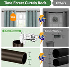Curtain Rods for Windows 28 to 48, 1 Inch Adjustable Heavy Duty Long Window Outdoor Curtain Rod for Patio, Drapery Rods with Simple End Caps, Size 32"-60", Antique Bronze