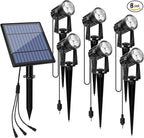 APONUO Metal Outdoor Solar Landscape Lights Solar Lights Outdoor Waterproof Solar Landscape Spotlight for Yard Landscape Lighting, Auto On/Off for Pathway,Driveway, Porch, Patio (Cool White)