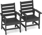 GREENVINES Outdoor Dining Chairs Set of 2 | HDPE | Patio Chair | All-Weather | Black