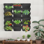 Hanging Vertical Wall Planter, 18 Pack Vertical Garden Planter, for Patio Outdoor Decor, Home Black Plastic Balcony Pot