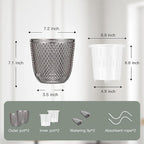 QCQHDU 2 Pack Self Watering Pots, 7.2 Inch Flower Pots with Drainage Holes and Water Filling Port, Garden Planter for Indoor Outdoor Plants (Gray)