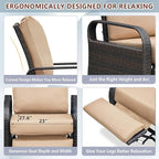ATR ART TO REAL Outdoor Recliner, Outdoor Wicker Recliner Chair with 5.12'' Cushions, Automatic Adjustable Patio Chaise Lounge Chairs, Aluminum Frame. UV Protected and Rustless (Khaki)
