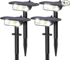 4 Pack Solar Spot Lights Outdoor Waterproof IP68, Auto On/Off Bright Solar Powered Spotlights with Wall Mount & Ground 2 IN 1, Adjustable Solar Landscape Lights for Outside Yard Garden Pathway