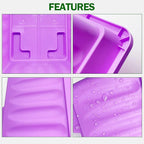 4 Packs 17 Inch Rectangular Window Flower Box Planter with Tray for Balcony, Windowsill, Garden