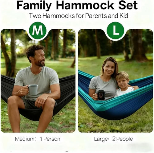 2Pack Hammocks| Camping Hammock | Portable Outdoor Hammock Set | for Hiking, Backpacking and Camping | 2pcs(Blue)
