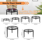 6-Pack Metal Plant Stand,Heavy Duty Flower Pot Stands for Multiple Plant,Outdoor Anti-Rust Plant Pot Shelf, Round Plant Holder for Outdoor/Indoor Planter, Living Room, Balcony Decor (6PACK BLACK)