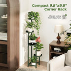 Bamworld Corner Plant Stand Indoor Outdoor, Tall Metal Flower Pot Stands for Multiple Plants, 4 Tier Dark Green Heavy Duty Plant Shelf for Patio Garden Balcony Living Room Bedroom(Patent Design)