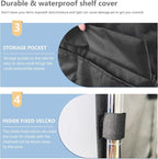 Waterproof Shelf Cover,Outdoor 600D Heavy Duty Dustproof Storage Shelves Cover,48''x18''x82'' Shelf Covers for Wire Shelving with Zippers,Storage Rack Covers with Clear Front