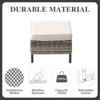 Belord 7 Piece Outdoor Furniture Patio Wicker Sofa Set, Oversize Outdoor Dining Chairs with Rattan Ottomans, Conversation Sets Patio Furniture Come with Removable Washable Cushion Beige