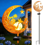 ZNYCYE Solar Lights Outdoor Decorative Moon Angel Solar Stake Lights Pathway Lights, Birthday Gifts for Women mom Grandma,Fairy Garden Decor Waterproof for Walkway, Yard, Lawn, Patio (Warm White)