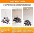 5PCS Plant Pulley System - Retractable & Adjustable Hanger for Indoor/Outdoor Use， Heavy Duty Pulley Hook for Hanging Baskets, Flower Pots, Plants, and Bird Feeders(5Pcs-White)