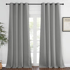 NICETOWN Extra Long Blackout Curtain Drape - (52 by 108-inch, Silver Grey, 1 Panel) Window Treatment Light Blocking Privacy Curtain Panel for Home Decoration