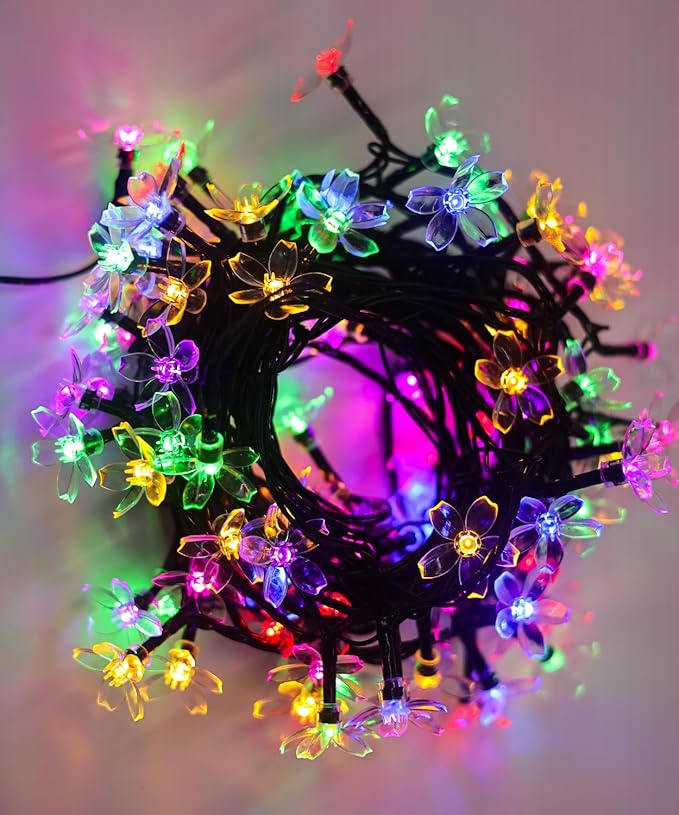 Indoor Flower String Lights, 33 ft 100 LED Multicolor Cherry Blossom