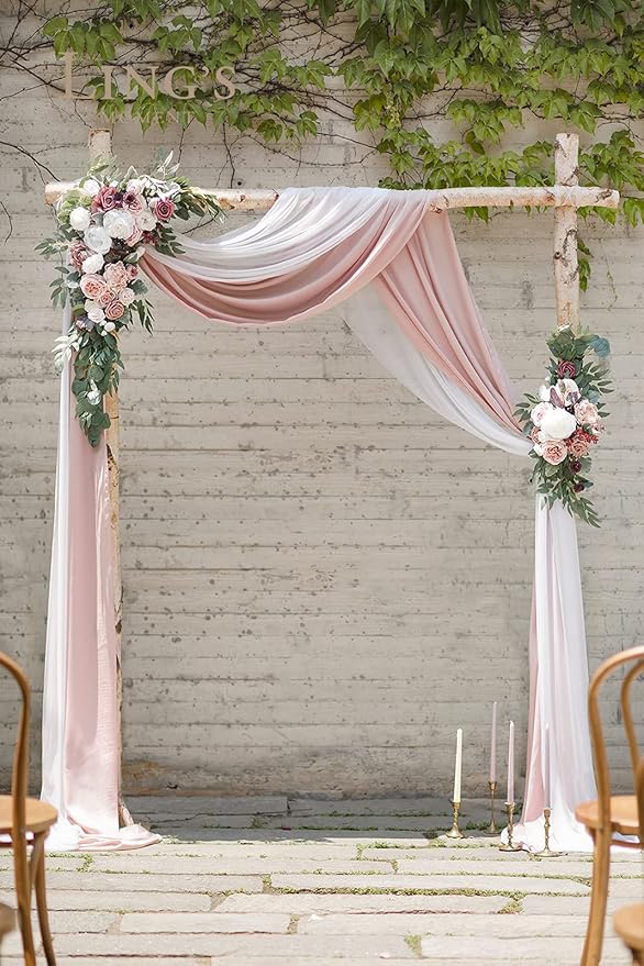 Artificial Flowers Wedding Arch Kit, Dusty Rose Mauve, 4 Pieces