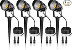 12W Low Voltage LED Landscape Lights - 12V Super Warm White Spotlight Landscape Lighting, IP65 Waterproof Christmas Decorative Lights Outdoor Indoor for Tree Garden Yard Pathway, 4 Pack with Connector