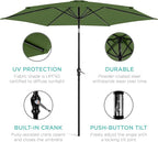 Best Choice Products 10ft Outdoor Table Compatible Steel Polyester Market Patio Umbrella w/Crank and Easy Push Button Tilt