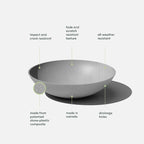 Veradek Mason Series Lane Bowl Planter-Large Round Planter for Indoor or Outdoor Tabletops/Gardens |Made from Plastic & Concrete with Drainage Holes|Modern Décor for Flowers, Succulents, Small Plants