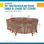 Furniture Set Cover, Waterproof Patio Table & Chairs, 94 Inch Mocha