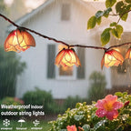 Decorative String Lights Plug in with 10 Incandescent Bulbs, Flower Garland Fairy Lights Connectable Weatherproof Outdoor Indoor for Wedding Garden Pergola Bedroom Porch Floral Home Decor (Multicolor)