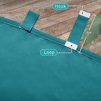 NICETOWN 2 Panels Peacock Teal Patio Curtainss Outdoor Waterproof with Self-Adhesive Tab Top, Thermal Insulated Heat & Cold Blocking Outdoor Curtainss for Easy Hanging & Sliding, W52 x L108