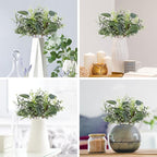 Artificial Eucalyptus Greenery Stems, 40 Pack, Silver Dollar Style, Green