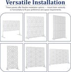 Outdoor Privacy Screen,72" H×47" W Metal Privacy Screen, Freestanding Privacy Fence Panels for Patio