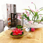 Glass Lotus Bowl Planter, 8 in Lotus Flower Bowl, Lotus Bowls for Planting in Water Indoors,Suitable for Succulent Plants and Aquatic Plant Bonsai Arrangements (M)