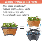 GameXcel Vertical Planter 5 Tier Stackable Planters Garden Planters Strawberry Herb Flower and Vegetable Planter Indoor Outdoor Gardening Pots with Removable Wheels and Tools - Dark Gray