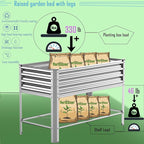 Raised Garden Bed with Legs, Galvanized Raised Planter Box with Storage Shelf and Drainage Holes, 48×24×32 Inch Large Metal Garden Bed Kit for Balcony, Backyard, Patio Lasts for Years of Use.