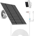 6W Solar Panel Compatible with Ring Spotlight Cam Plus/Pro and Stick Up Cam Battery, Solar Power Charger for Ring Cam with Indicator Light,13ft Cable IP66 Solar Panel USB-C and DC3.5mm Ports