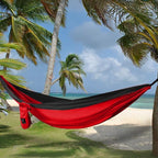 Gold Armour Camping Hammock - XL Double Hammock Portable Hammock Camping Accessories Gear for Outdoor Indoor with Tree Straps, USA Based Brand (Red and Black)