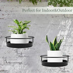 ARTORA Wall Mounted Plant Holder, 2 Pack Metal Flower Pot Wall Hanging Shelf Black Indoor Outdoor Decorative Floating Shelves Planter Hanger Racks for Bedroom Living Room Porch Balcony Decor