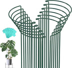 Joyhalo 12 Pack Peony Cages and Supports, 32 Inch Adjustable Plant Stakes for Outdoor Plants, Plant Support Stakes, Peony Cage with 15 Pcs Twist Ties, Flower Stakes Peonies Support Cages for Plants