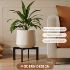IZIDDO 4 Pack Plant Stand Indoor Outdoor,Metal Mid-Century Pot Stand,Modern Plant Holder Rattan Flower Plant Stool,Low Short Plant Stands for Indoor Fit 5-12 Inch Pot,Black(Pot & Plant Not Included)