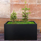 Black Planter Box Galvanized Steel Rectangular Metal Planter 36" L x 12" W x 16" H Indoor Large Outdoor Planters Steel Metallic Heavy Flower Pot Commercial Residential for Patio, Backyard, Garden