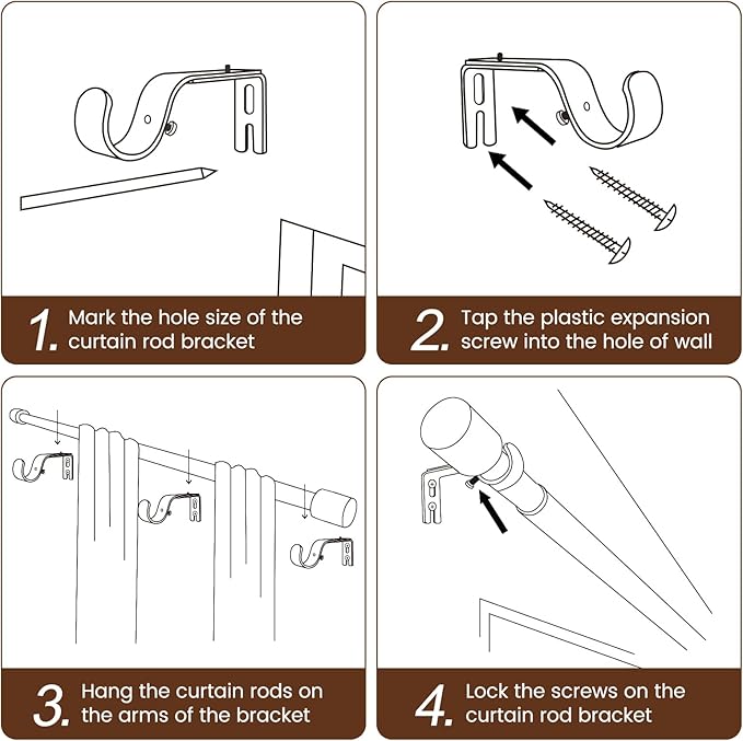 Gold Curtain Rod Itself is 30-144 inch 2 Pack, Fit 30 to 142, 66 to 120 inch Windows with 1 Inch Diameter, Splicing Extra Long Heavy Duty Adjustable Telescopic Rod