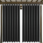 Waterproof Outdoor Curtain W105 x L95 - Grommet Top Sunlight Blocking Window Treatment Drapes Blackout Curtains for Home Bedroom Living Room Outdoor Patio Porch Pergola Cabana Gazebo (Dark Gray)