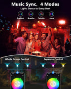 T-SUN Christmas LED Flood Light, 30W RGBCW Dimmable Outdoor Smart Lights, Color Changing LED Light with Remote & APP Control Waterproof Up Lights, Music Sync Stage Spot Light for House, Party (4 Pack)