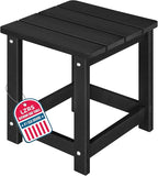 LZRS Adirondack Square Outdoor Side Table for Patio, Pool Composite Patio Table,HDPE End Tables for Backyard,Pool, Indoor Companion, Easy Maintenance & Weather Resistant(Black)