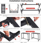 REDCAMP 39 Inch Outdoor Bar Table, Folding Paito Bar Height Table with Waterproof Mesh Top for Balcony, Garden, Hot Tub, Poolside, Indoor, Rectangle Black