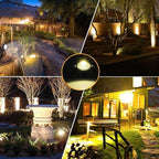 Romwish LED Landscape Spotlights, 10W Outdoor Spotlights for Yard, 3000K Warm White, 120V AC Spot Light with Ground Spike, Waterproof Landscape Lighting for House Garden Lawn Decorative (12Pack/10W)