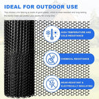 Garden Netting, Black PVC Plastic Mesh Fence Roll, 15.7 x 197 in